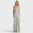 Vestido maxi em renda floral feminino
