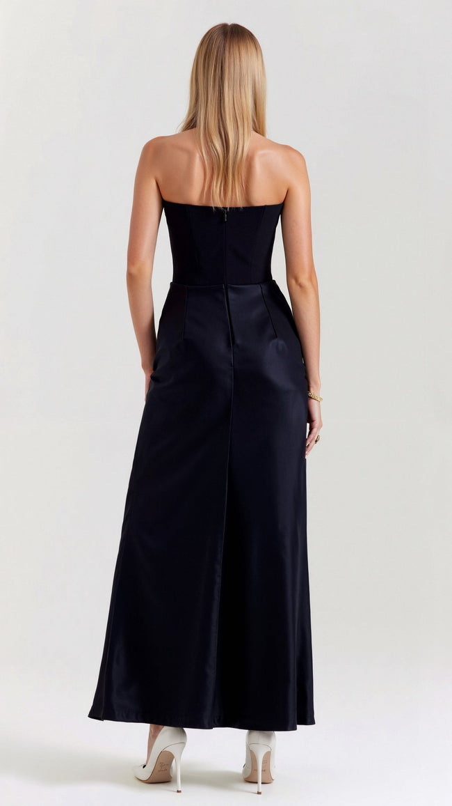 Vestido comprido com corpete feminino
