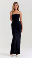 Vestido comprido com corpete feminino