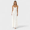 Vestido maxi em renda floral feminino