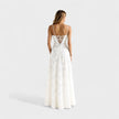 Vestido maxi em renda floral feminino