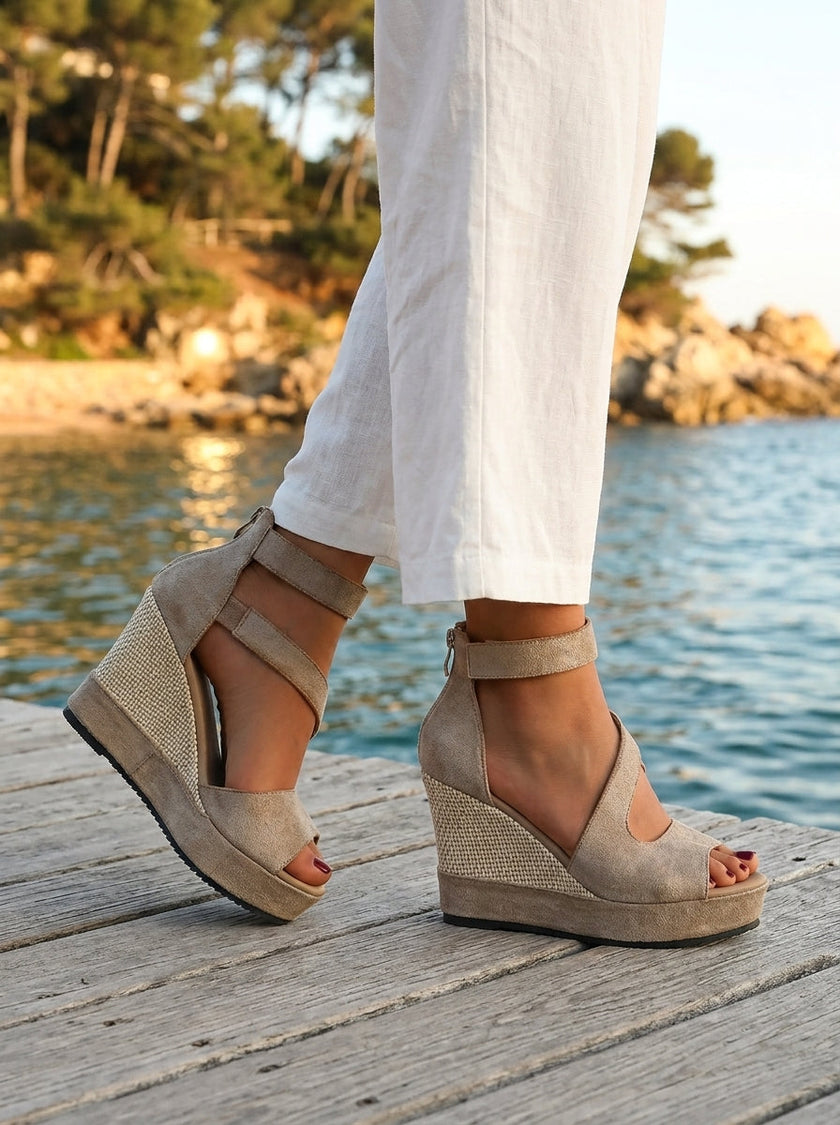 Heloísa – Sandálias de cunha em estilo espadrille