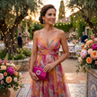 Helena | Vestido de Gala em Tule com Estampado Aguarela