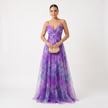 Helena | Vestido de Gala em Tule com Estampado Aguarela