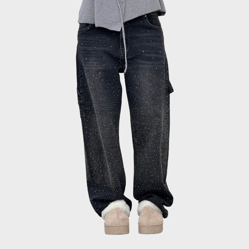 Calças de ganga largas feminino