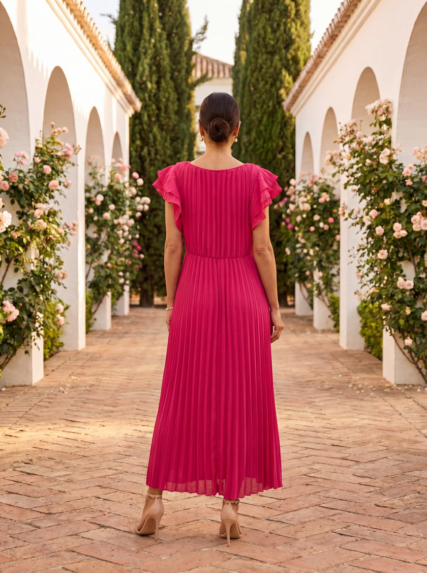 Beatriz | Vestido Midi Plissado para Ocasiões Especiais