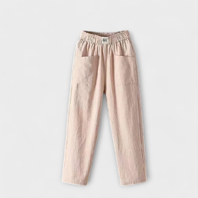Calças de linho feminino