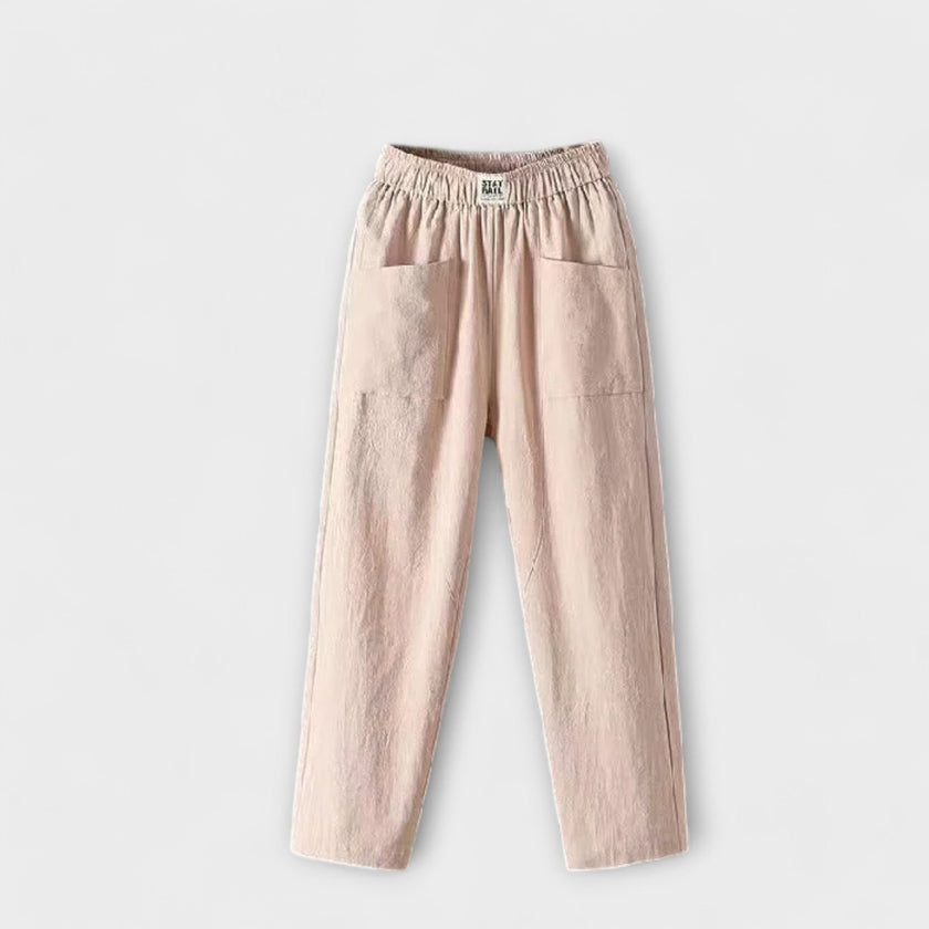 Calças de linho feminino