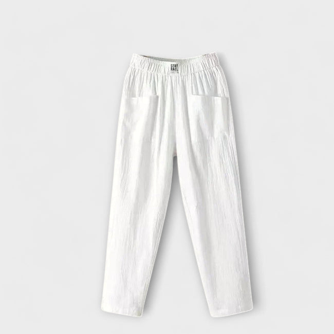 Calças de linho feminino