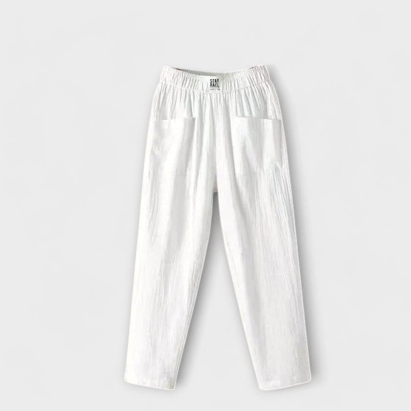 Calças de linho feminino