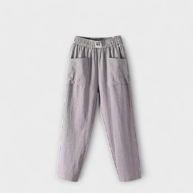 Calças de linho feminino