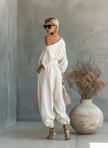 Lisa | Top suave com ombros à mostra e calças tapered