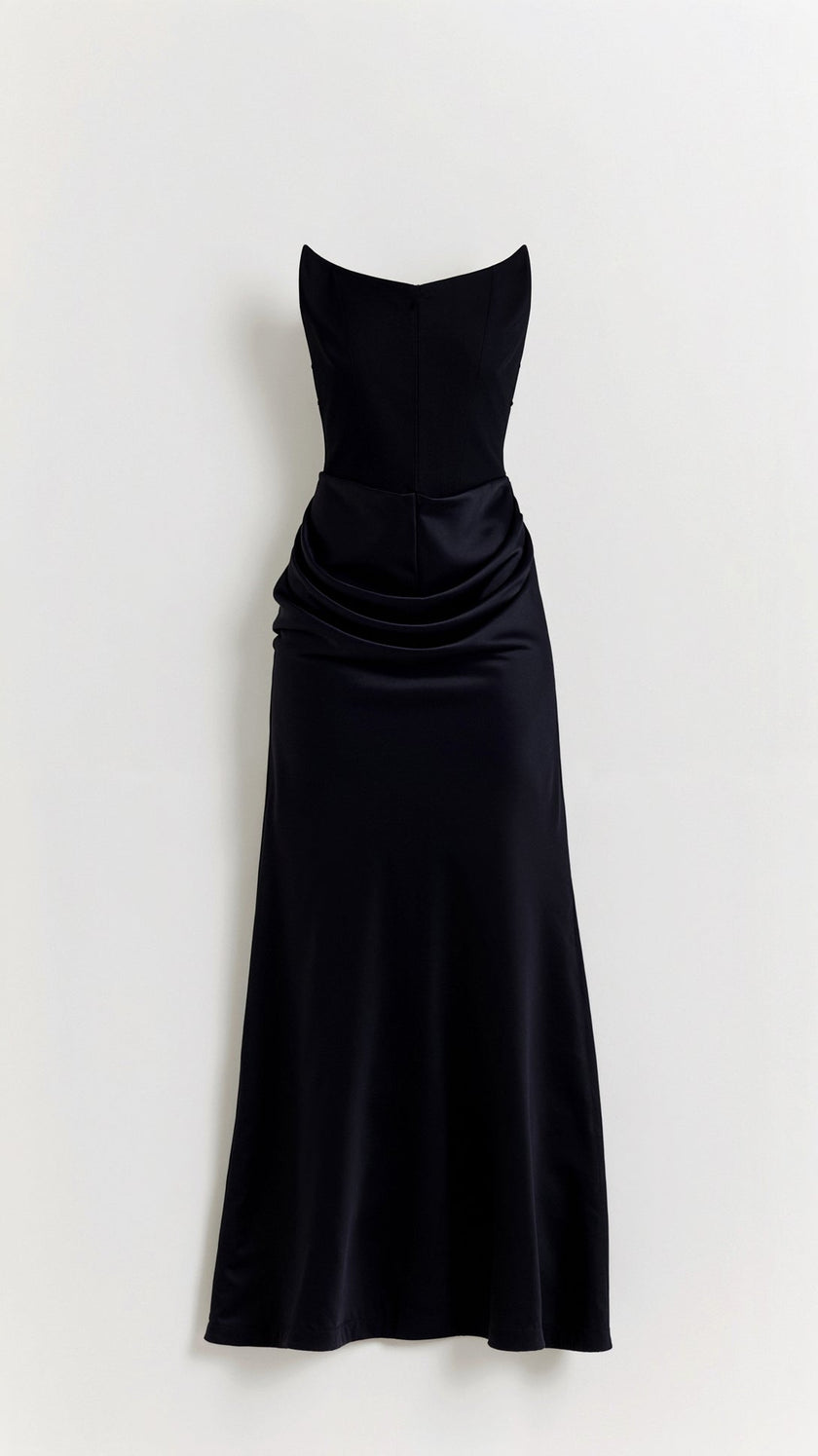 Vestido comprido com corpete feminino
