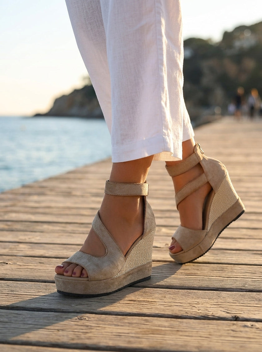 Heloísa – Sandálias de cunha em estilo espadrille