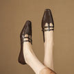 Ceyla | Sapatos planos Mary Jane de dupla alça com perfurações