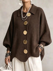 Isadora | Cardigan Longo com Grandes Botões Metálicos
