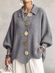 Isadora | Cardigan Longo com Grandes Botões Metálicos