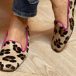 Gisele - Sapatilha de Calçar de Leopardo com Vivo Contrastante