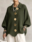 Isadora | Cardigan Longo com Grandes Botões Metálicos