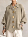 Isadora | Cardigan Longo com Grandes Botões Metálicos
