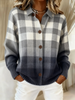 Agnes | Cardigan xadrez cinzento com botões
