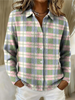 Margot | Cardigan de malha xadrez em tons pastel