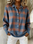 Zafira | Cardigan aos quadrados em azul