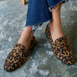 Azariah - Mocassim de Bico Redondo com Padrão de Leopardo