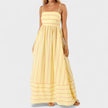 Vestido comprido às riscas feminino
