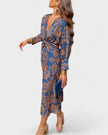 Vestido midi sofisticação feminino