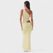 Vestido maxi assimétrico feminino