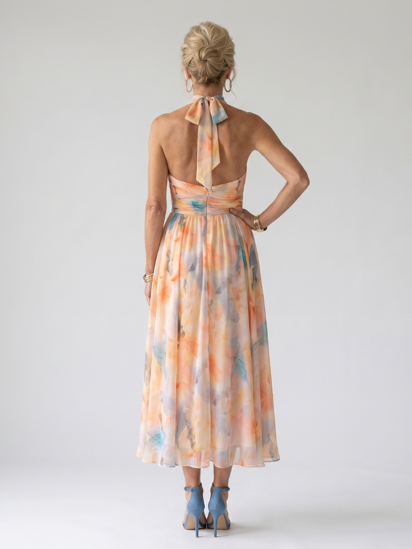Vestido midi Elin halter suave