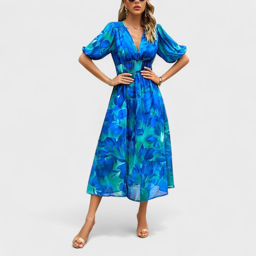 Vestido Midi Floral Elegante feminino