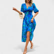 Vestido Midi Floral Elegante feminino