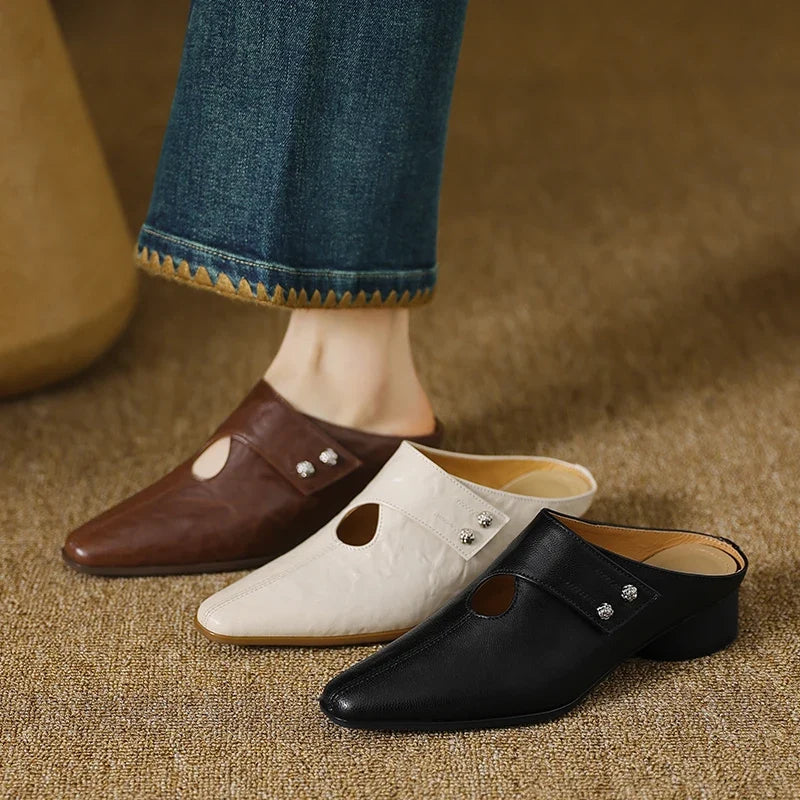 Olga | Mules em Couro Verdadeiro
