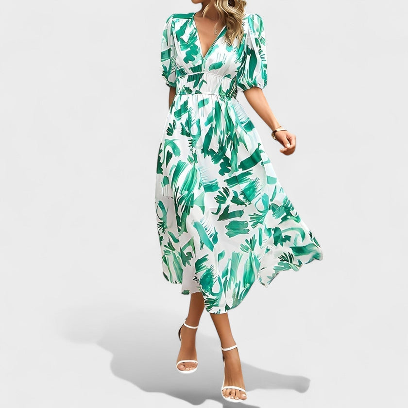 Vestido Midi Floral Elegante feminino