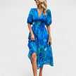 Vestido Midi Floral Elegante feminino