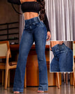 Valentina — Jeans de Cintura Alta e Perna Larga