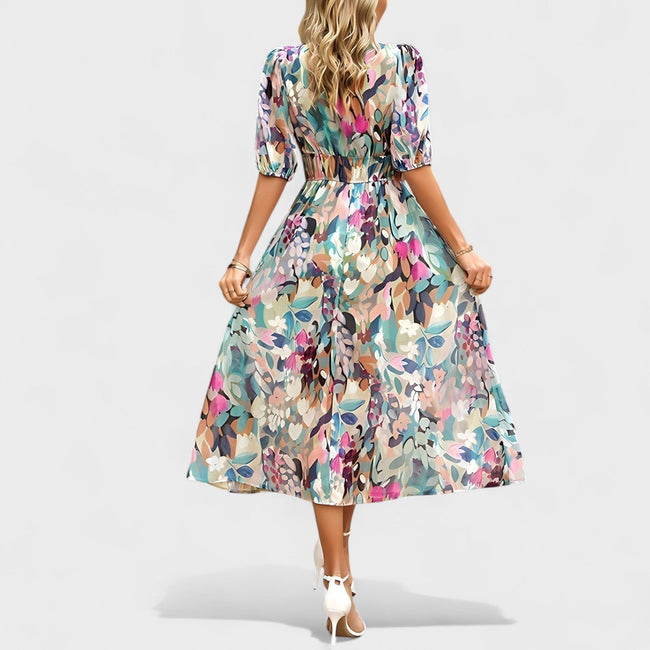 Vestido Midi Floral Elegante feminino