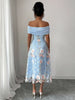 Vestido Noelia com bordado floral e elegância romântica