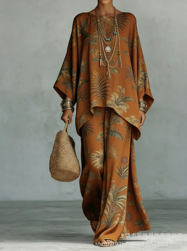Amara — Conjunto Boho de Duas Peças com Padrão Étnico