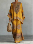 Amara — Conjunto Boho de Duas Peças com Padrão Étnico
