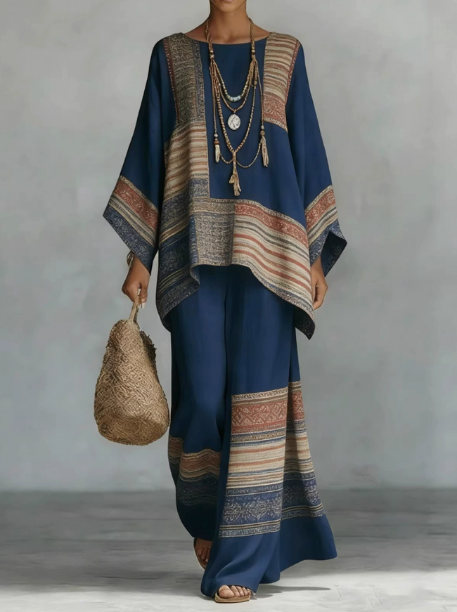 Amara — Conjunto Boho de Duas Peças com Padrão Étnico