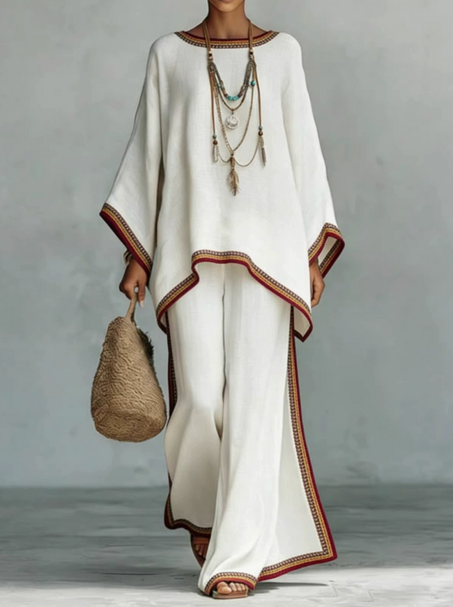 Amara — Conjunto Boho de Duas Peças com Padrão Étnico