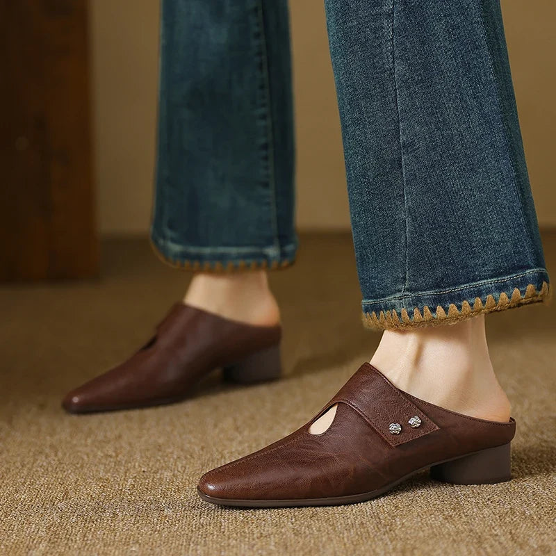 Olga | Mules em Couro Verdadeiro