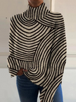 Melody — Camisola de gola alta com desenho linear