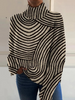 Melody — Camisola de gola alta com desenho linear