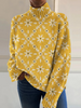 Dorothea — Camisola de malha com flores e gola subida