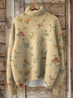Cordelia — Camisola de gola alta com flores de inspiração vintage