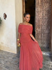 Inês | Vestido Maxi de Ombro Descoberto